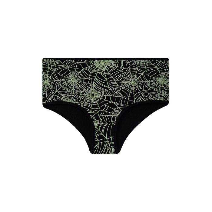 

Clovia High Waist Cobweb Print Hipster Panty in Black - Cotton - PN3170G13