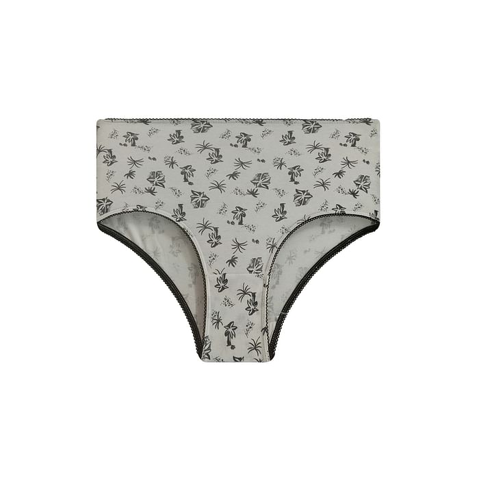 

Clovia High Waist Coconut Tree Print Hipster Panty in White - Cotton - PN3015K18