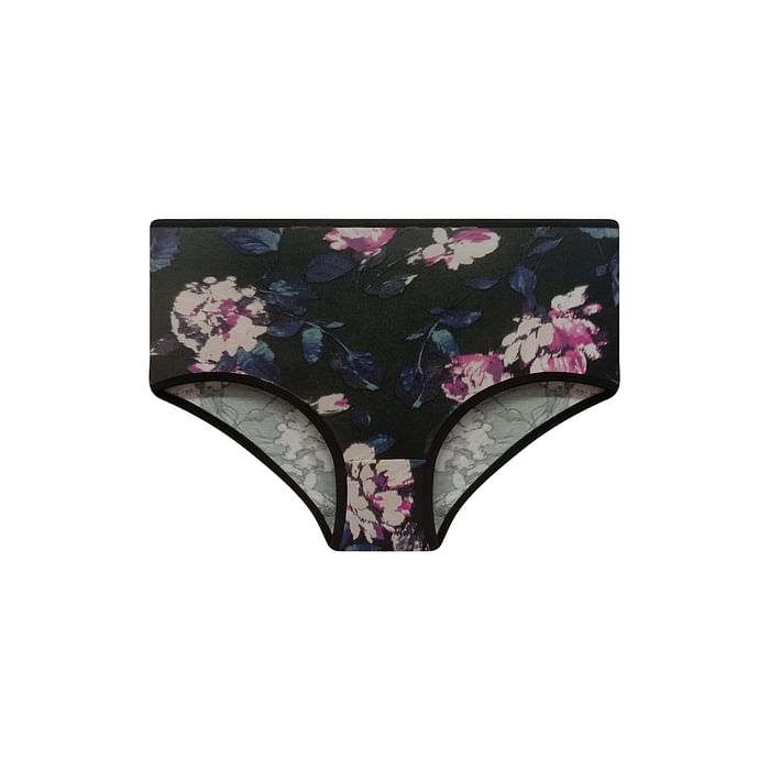 

Clovia High Waist Floral Print Hipster Panty in Black - Cotton - PN3170M13