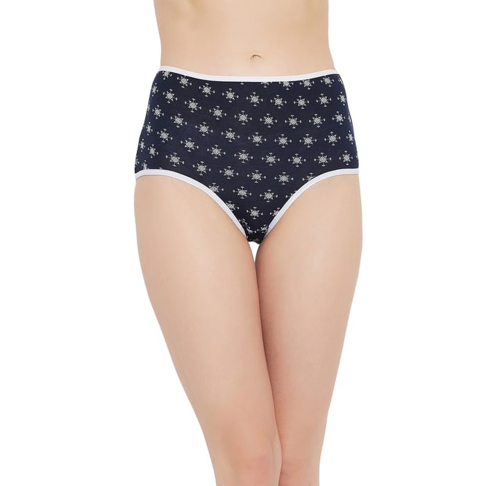 

Clovia High Waist Printed Hipster Panty in Navy - Cotton - PN3219F08