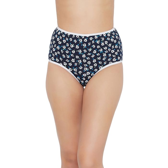 

Clovia High Waist Floral Print Hipster Panty in Navy - Cotton - PN3221Y08
