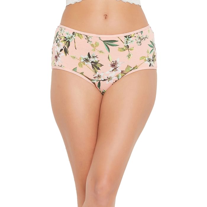 

Clovia High Waist Floral Print Hipster Panty in Peach Colour - PN3170D34, Teal