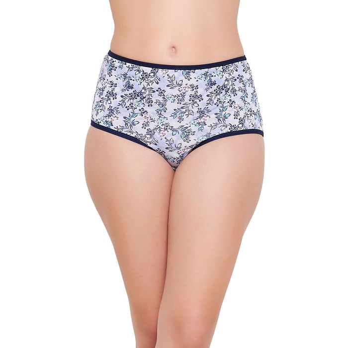 

Clovia High Waist Floral Print Hipster Panty in Powder Blue - PN3498A03, Light blue