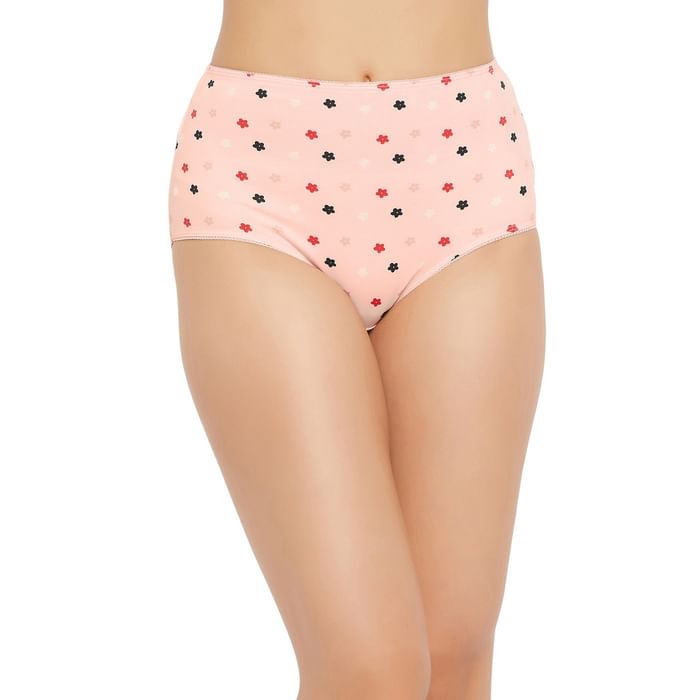 

Clovia High Waist Floral Print Hipster Panty in Soft Pink - Cotton - PN3015F22, Light pink