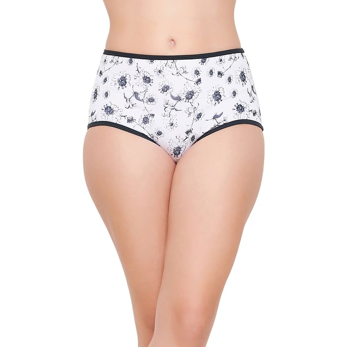 

Clovia High Waist Floral Print Hipster Panty in White - PN3498A18