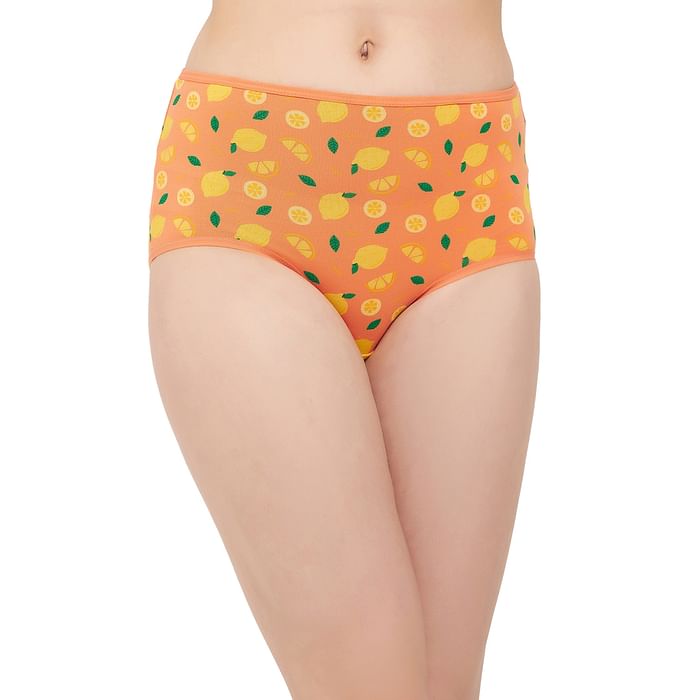

Clovia High Waist Fruit Print Hipster Panty in Orange - Cotton - PN3221E16