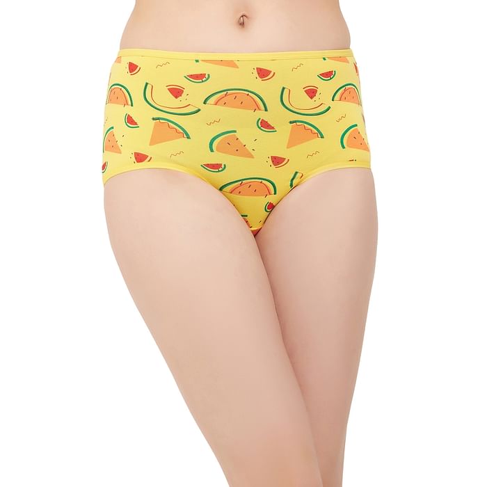 

Clovia High Waist Fruit Print Hipster Panty in Yellow - Cotton - PN2499A02