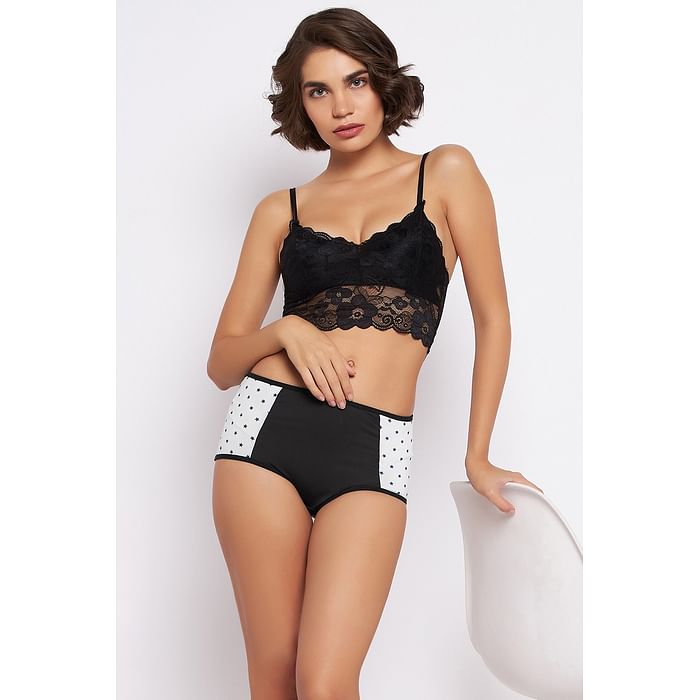 

Clovia High Waist Hipster Panty in Black - PN3521A13
