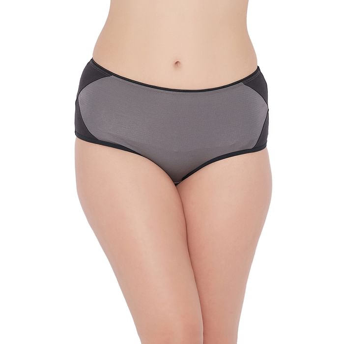 

Clovia High Waist Hipster Panty in Grey - Cotton - PN2062A05, Dark grey