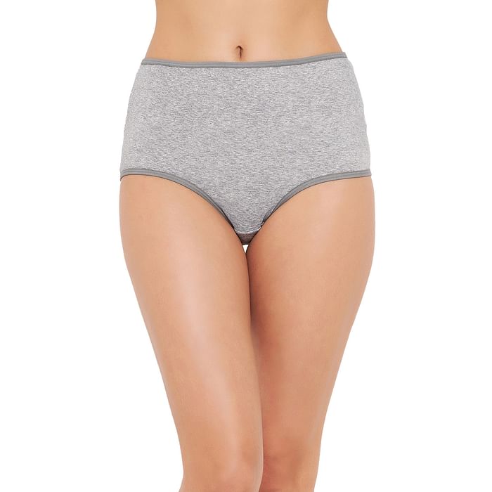 

Clovia High Waist Hipster Panty in Grey Melange - PN3498A01, Light grey