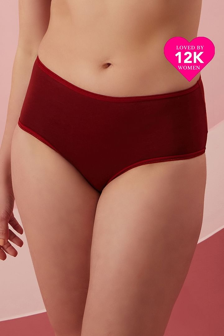 Buy Cotton Mid Waist Hipster Panty In Red Online India, Best Prices, COD -  Clovia - PN2022P04
