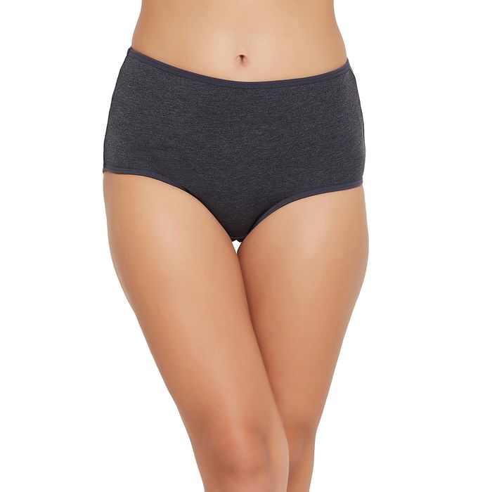 

Clovia High Waist Hipster Panty in Dark Grey - Cotton - PN2303A05