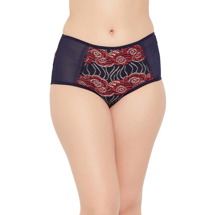 

Clovia High Waist Hipster Panty in Navy - Lace - PN3503A08