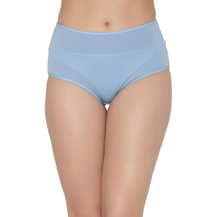 

Clovia High Waist Hipster Panty in Powder Blue - Cotton - PN2303K03, Light blue