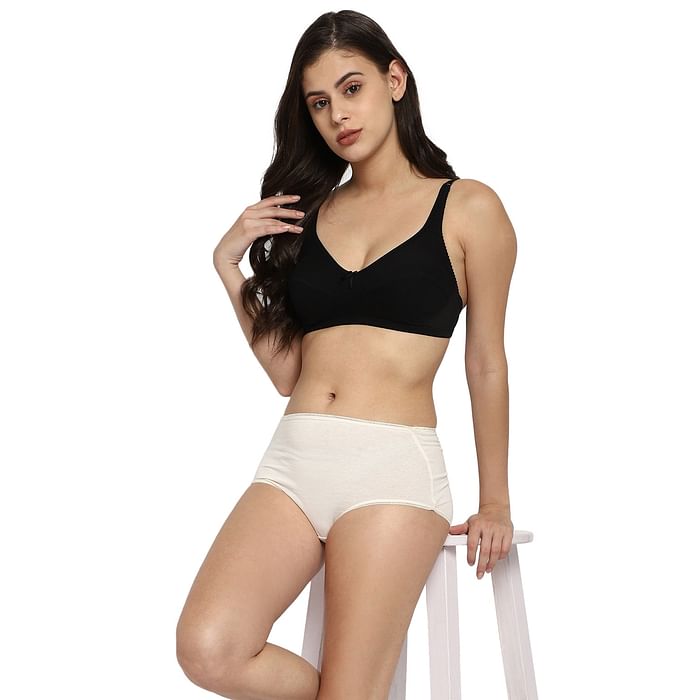 

Clovia High Waist Hipster Panty in White - Cotton - PN2303P18