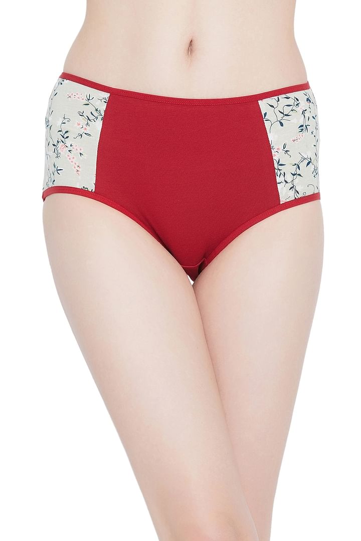 Buy High Waist Hipster Panty in Red with Lace Panels - Cotton Online India,  Best Prices, COD - Clovia - PN1057A04