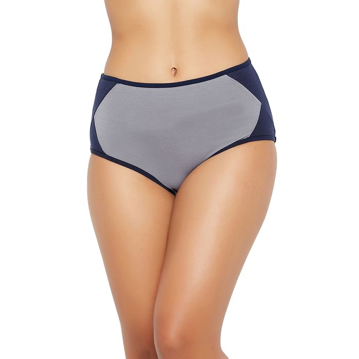

Clovia High Waist Hipster Panty with Sides Panels in Light Grey - Cotton - PN2062B01