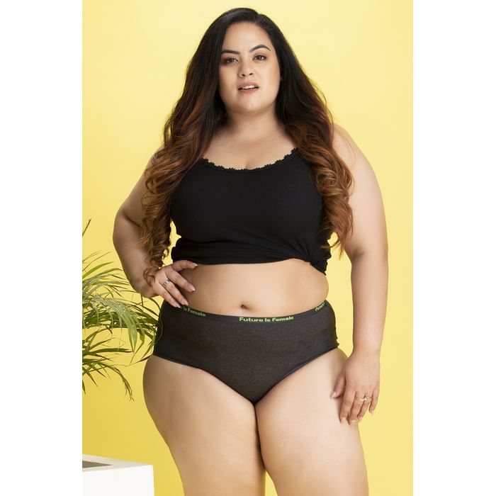 

Clovia High Waist Hipster Panty with Text Print Waistband in Blue - Cotton - PN3313S08