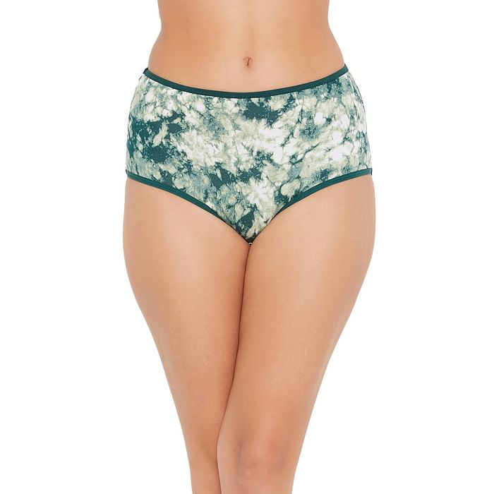 

Clovia High Waist Marble Print Hipster Panty in Dark Green - Cotton - PN3170E17