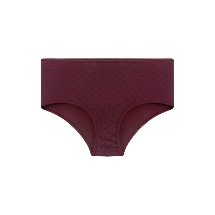 

Clovia High Waist Polka Dot Print Hipster Panty in Plum Colour - Cotton - PN2761A09, Maroon