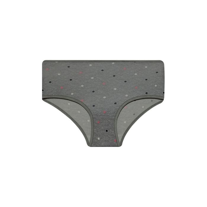 

Clovia High Waist Polka Print Hipster Panty in Grey Melange - Cotton - PN2761P05, Dark grey