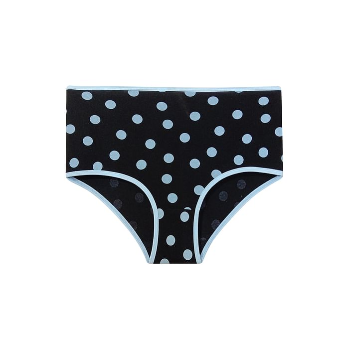 

Clovia High Waist Polka Print Hipster Panty in Black - Cotton - PN3221O13