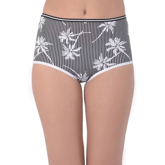 

Clovia High Waist Printed Hipster Panty in Black - Cotton - PN3221L13