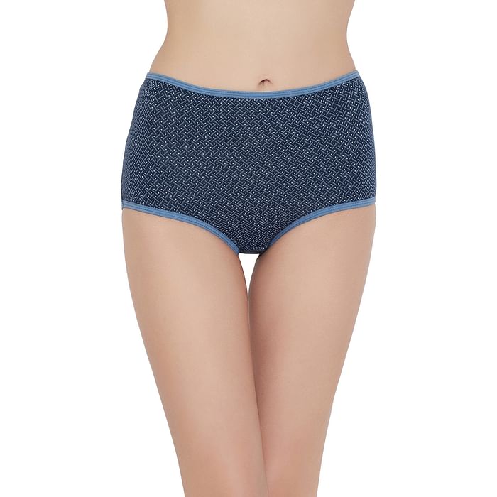

Clovia High Waist Printed Hipster Panty in Blue- Cotton - PN3221G08