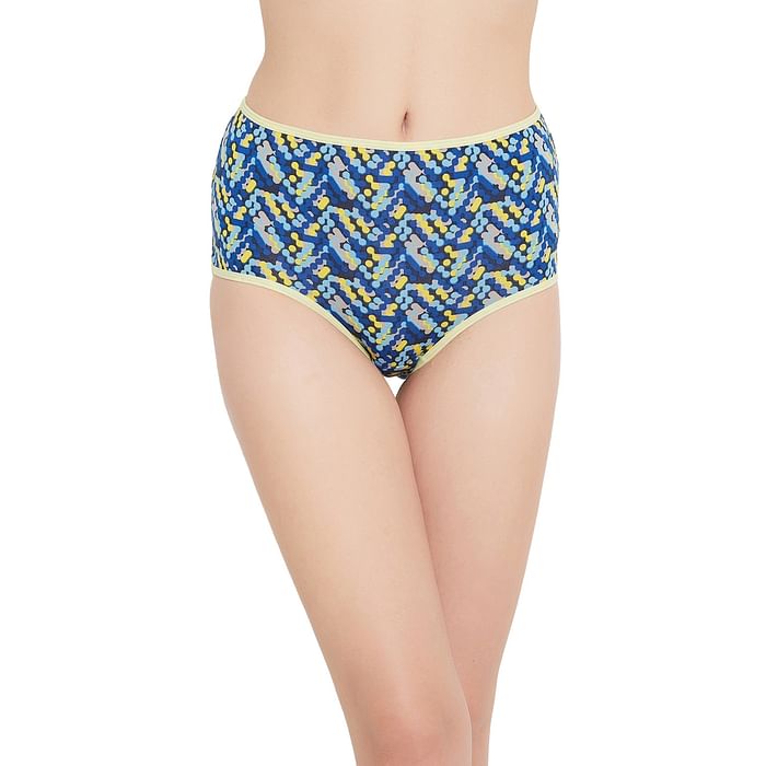 

Clovia High Waist Printed Hipster Panty in Blue - Cotton - PN3170H19