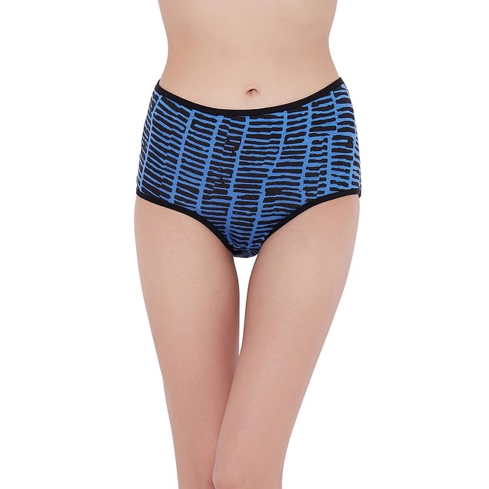 

Clovia High Waist Printed Hipster Panty in Blue - Cotton - PN3219Z19, Multicolour