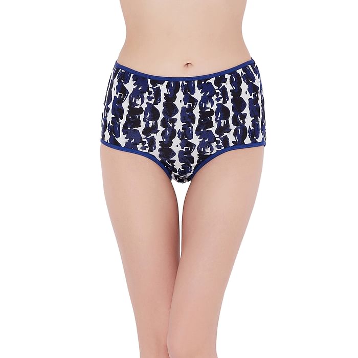 

Clovia High Waist Printed Hipster Panty in Blue - Cotton - PN3221A08, Navy