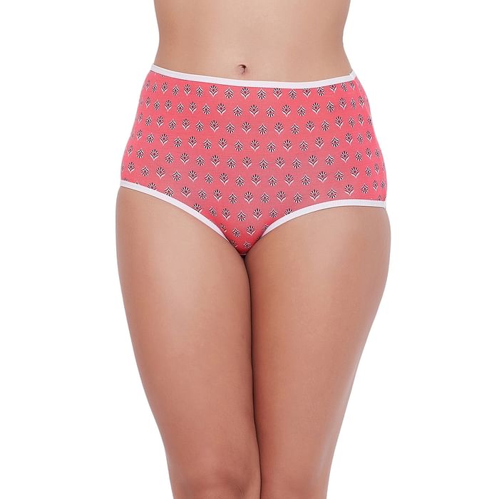 

Clovia High Waist Printed Hipster Panty in Dark Pink - Cotton - PN3170N14