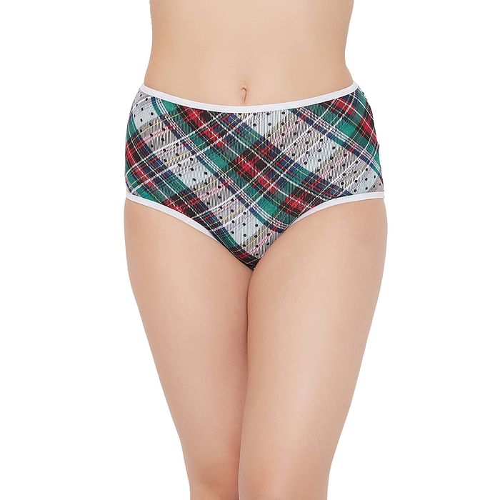 

Clovia High Waist Printed Hipster Panty in Multicolour - Cotton - PN3221D19