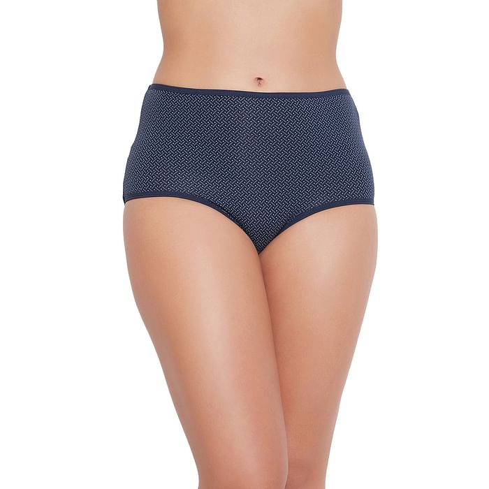 

Clovia High Waist Printed Hipster Panty in Navy - Cotton - PN3221Q08