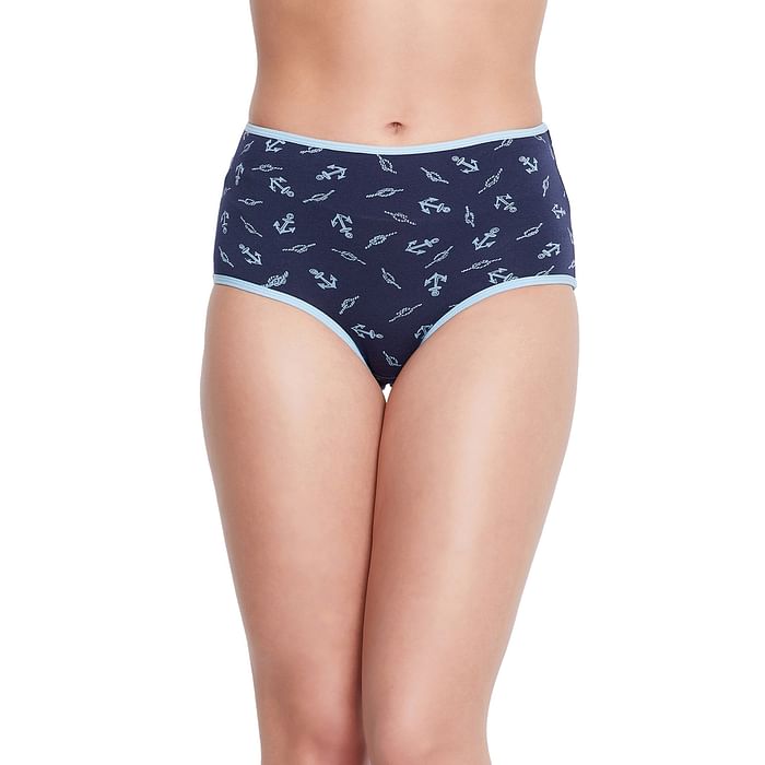 

Clovia High Waist Printed Hipster Panty in Navy - Cotton - PN3219A08