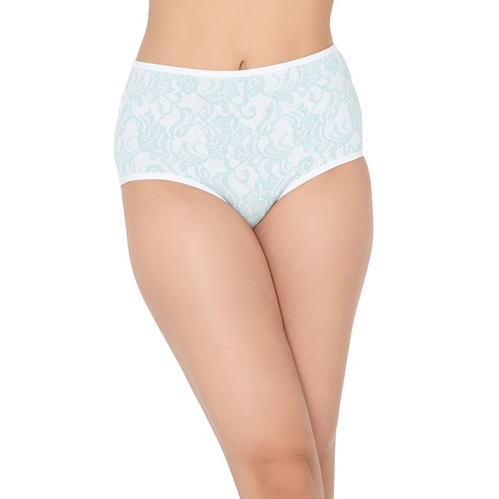 

Clovia High Waist Printed Hipster Panty in White - Cotton - PN3221M18