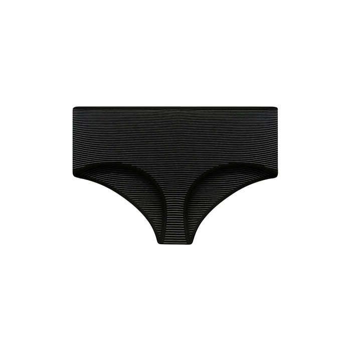 

Clovia High Waist Striped Hipster Panty in Black - Cotton - PN3170S13