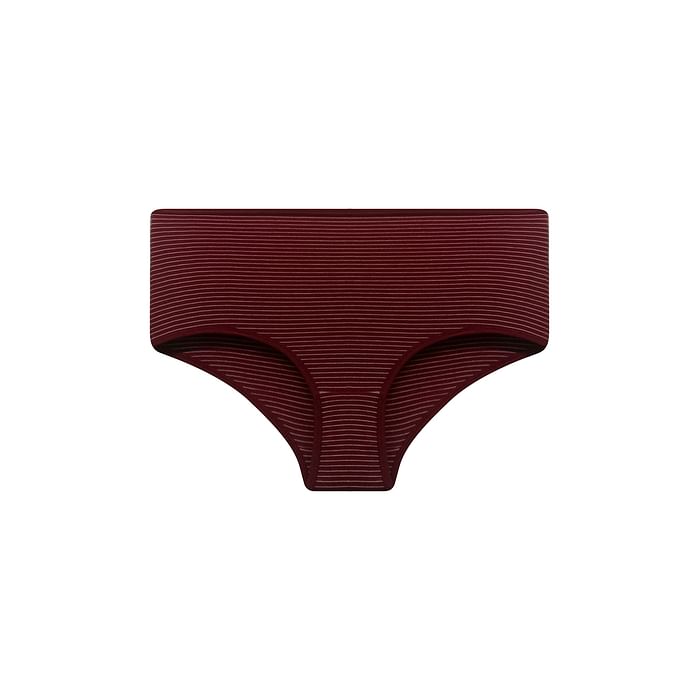 

Clovia High Waist Striped Hipster Panty in Maroon- Cotton - PN3170A09