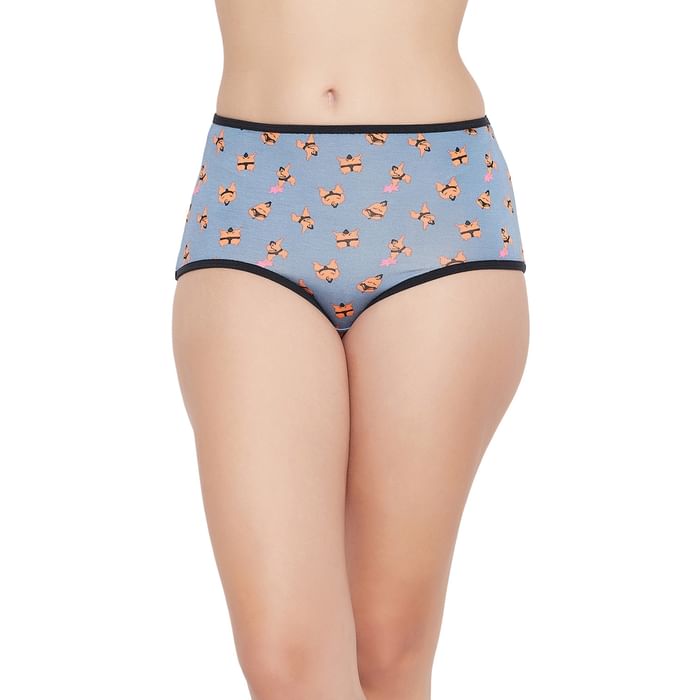 

Clovia High Waist Sumo Print Hipster Panty in Powder Blue - PN3170D03, Light blue