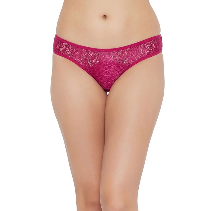 

Clovia Hot Pink Lace Bikini - PN0486P14