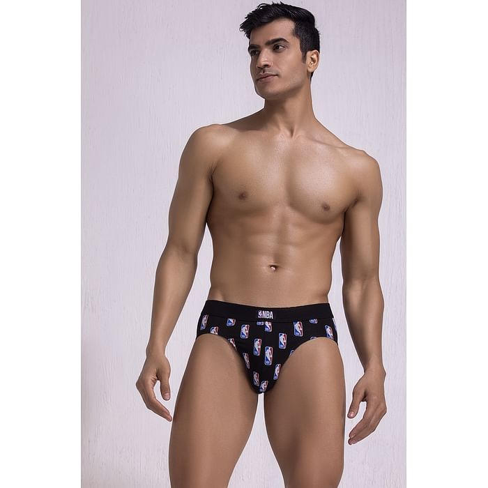 

Clovia John Players NBA Champion Cotton Brief in Black - JBF025M13