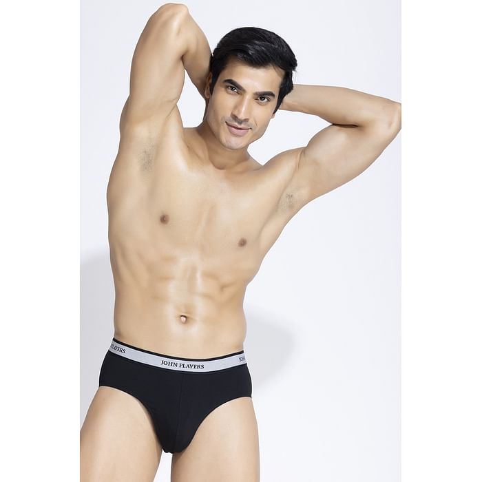 

Clovia John Players Classic Cotton Brief in Black - JBF039M13