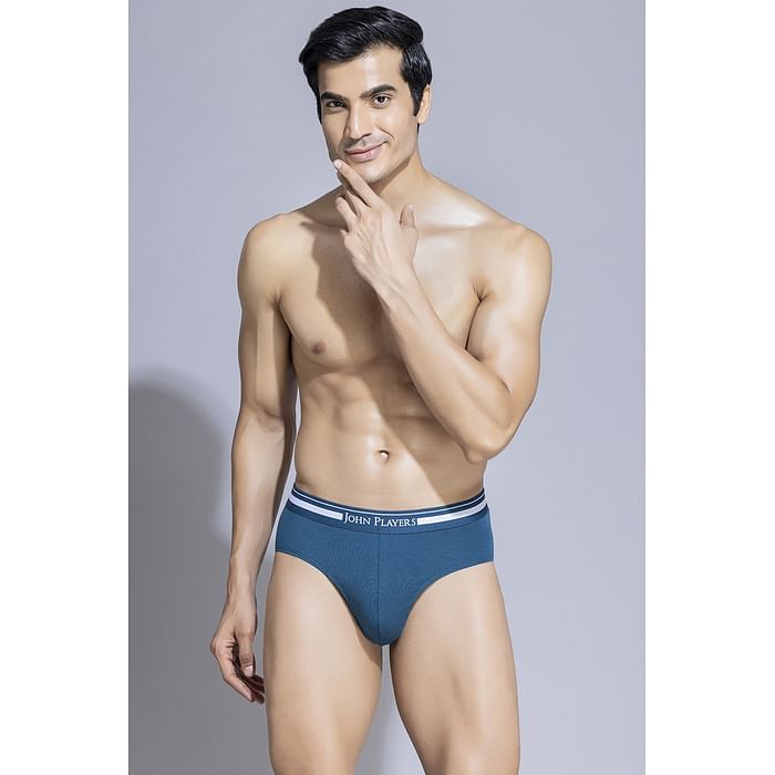 

Clovia John Players Classic Cotton Brief in Teal - JBF037M36