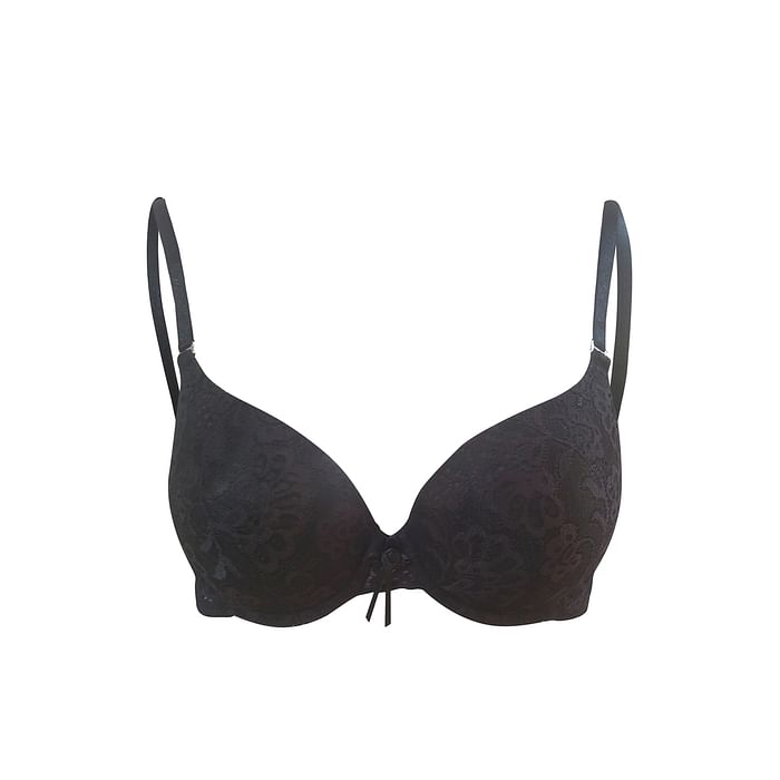 

Clovia Lightly Padded Wired Demi Cup T-Shirt Bra in Black - BR1931P13