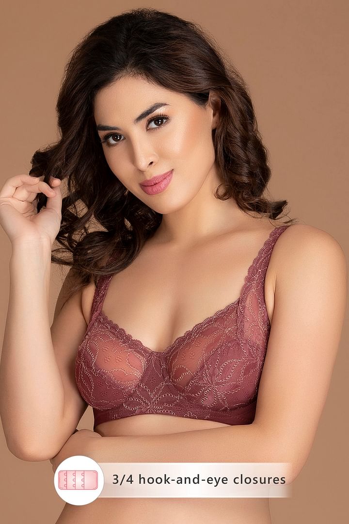  Telusu Big Size Ladies Sexy Lace Bras Underwire Full Cup Bra 6  Colors Women's Soft Thin Lace Bralette Underwear (Color : Red, Size :  90/40E) : Clothing, Shoes & Jewelry