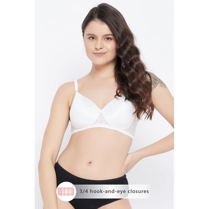 

Clovia Padded Non-Wired Full Cup Multiway Bridal Bra in White - Lace - BR1479G18
