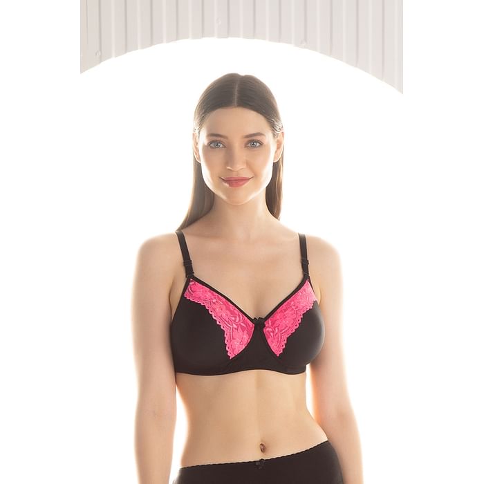 

Clovia Lace Padded Non-Wired Multiway Bra - BR1847P13, Black