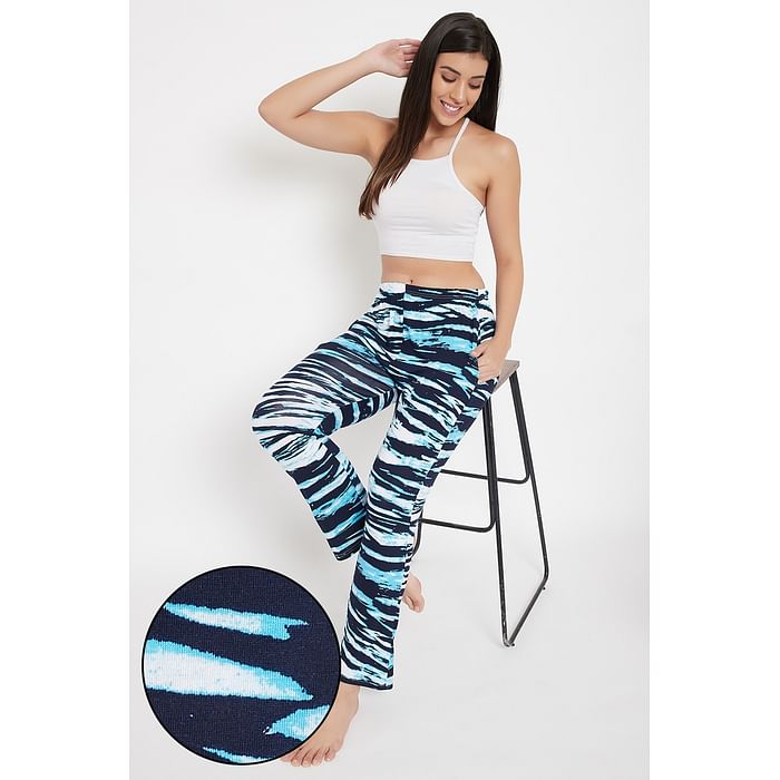 

Clovia Abstract Print Pyjama in Navy - Cotton Rich - LB0167F08