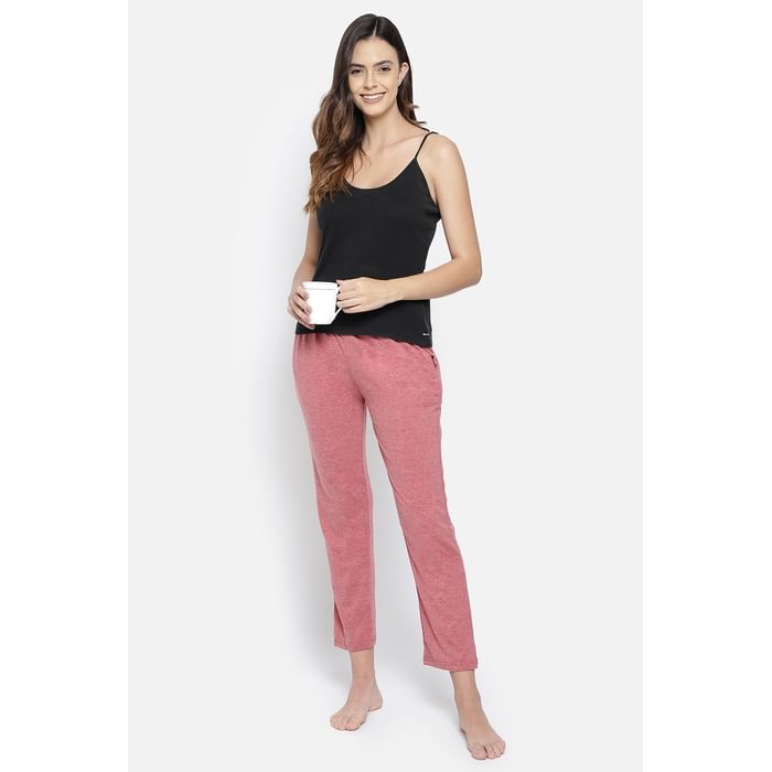 

Clovia Chic Basic Pyjama in Dusty Pink - Cotton Rich - LB0173P34, Teal