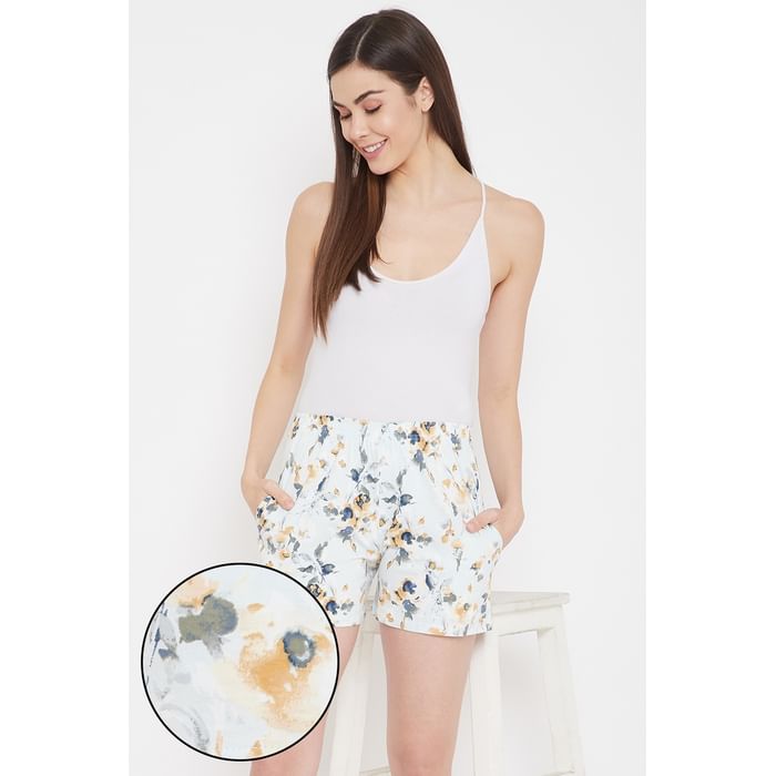 

Clovia Print Me Pretty Shorts in Mint Green - Cotton Rich - LB0174F11, Light green